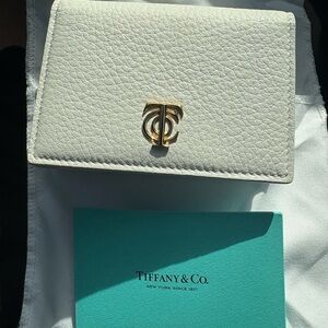 NWT Tiffany & Co. Cream Leather Card Holder